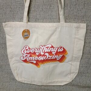 Cat Lady Box Everything is Ameowzing Tote Bag Cream Canvas Reusable Shopper NWT